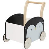 labebe Kinder Lauflernwagen Holz, Baby Pinguin Lauflernhilfe Mit Stauraum für 1-3 Jahre,Gehfrei/Laufwagen/Toddler Push & Pull Toys/Spielzeug/Kinderwagen/Activity Babywalker