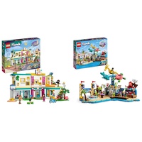 LEGO Friends Strand-Erlebnispark, Kirmes-Set mit Technic-Elementen & Friends Internationale Schule, Modular Building Spielzeug zum Bauen