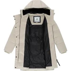 Ragwear Damen Langer Wintermantel wasserdicht in Kord-Optik warmer Steppmantel mit Samt-Haptik Pavla Cordy YOUMODO Bone Gr. 3XL - 3XL