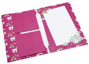 artoz Briefpapier mit Briefhüllen Einhorn pink ca. DIN A5 80 g/qm 1 Pack