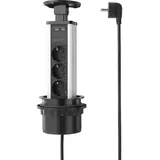 Sygonix Steckdosenleiste 1,5 m Schwarz/Silber 1 St.