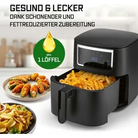 GOURMETmaxx Heißluftfritteuse 6,5 l schwarz