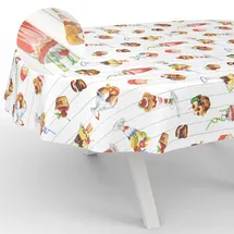 ANRO Wachstuch-Tischdecke abwaschbar Oval 200 x 140 cm Grau