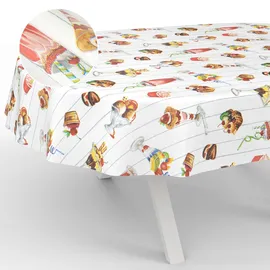 ANRO Wachstuch-Tischdecke abwaschbar Oval 200 x 140 cm Grau