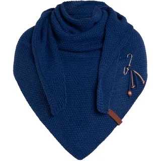 KNIT FACTORY - Dreiecksschal Coco - Damen Strickschal mit Wolle - Umschlagtuch für den Herbst und Winter - Winterschal - Dreieckstuch - Hochwertige Qualität - XXL Schal - 190 x 85 cm - Kings Blue - 190x85 cm