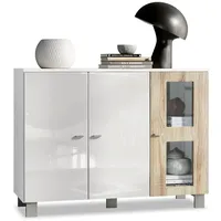 Vladon Sideboard, Eiche San Remo, 107x81x35 cm, Wohnzimmer, Kommoden