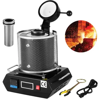 VEVOR 1350W Digitale Schmelzofen Maschine 1kg Goldschmelzender Ofen Automatischer Schmelzofen schwarz  Schmelzofen Elektrisch