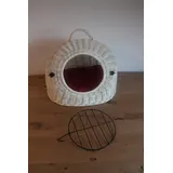 Marcus Katzentransportkorb Katzenschlafplatz aus Weide mit Metallgitter und Kissen L XL XXL Transportkorb Transportbox für Hunde oder Katzen (XXL= 55cm)
