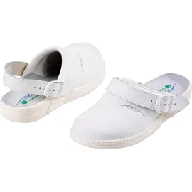 Abeba Berufsschuhe EN 20347:2012 OB Clog Gr.40 weiß Leder m.Fersenriemen Abeba
