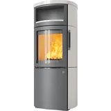 Kaminofen HARK 44-5.8 GT ECOplus 8 kW - Ofenkacheln: Creme-Weiß - Korpus: titan