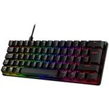 Kingston HyperX Alloy Origins 60 Schwarz - Mechanische Gaming Tastatur, HX Red Switches, Linear, USB-C/ USB-A Kabel