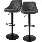 ML-Design Barhocker 2er Set, aus Samt, Grau, Metall, 37x106x47 cm, Esszimmer, Barmöbel, Barhocker