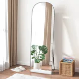 Rattantree – Standspiegel – 162 X 52 Cm – Ganzkörperspiegel – Ganzkörper-standspiegel – Gehärtetes Glas – Für Schlafzimmer, Wohnzimmer Und Flur – Schwarzer Rahmen – Minimalistisches Design – Schwarz