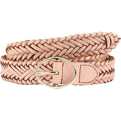 Ledergürtel LASCANA, Damen, Gr. 100, rosa (hellrosa), Leder, Flechtoptik, Fischgratmuster, casual,modisch,Basic,klassisch,sportlich,elegant,feminin, Gürtel, Hüftgürtel aus Leder, für Hosen, Jeans & Kleider