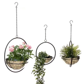 DanDiBo Ambiente Blumenampel 3er Set Silber