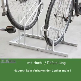 Trutzholm Fahrradständer für 6 Fahrräder höhenversetzt 210 x 45 cm Stahl feuerverzinkt grau