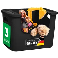 Novaliv - 3x Aufbewahrungsbox Regalstapelbox