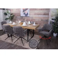 Mendler 6er-Set Esszimmerstuhl HWC-N74, Küchenstuhl, drehbar Auto-Return, Stoff Chenille