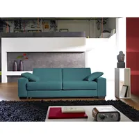 Bali Schlafsofa "Norwalk" Sofas Gr. 160cm x 200cm, Struktur fein, Ergoflex Lattenrost-Gelformmatratze ca. 20cm Höhe, blau (türkis) Dauerschlaffunktion, mit Unterfederung Lattenrost und Matratze