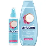 Schauma Sprühpflege Feuchtigkeit & Glanz (200 ml) Hitzeschutz für weiches, glänzendes Haar & Schwarzkopf Feuchtigkeits-Shampoo Feuchtigkeit & Glanz (400 ml) Reiswasser