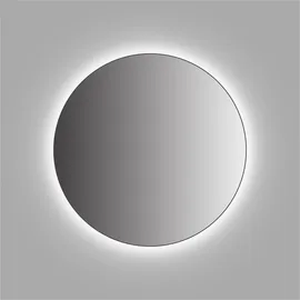 Talos LED Badspiegel Rund CESA Shine in matt Schwarz Ø60 cm - umlaufendes hinterleuchtetes Raumlicht in Neutralweiß - feuchtraumgeeignet durch