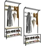 VCM Schuhregal Maße ca. H. 190 x B. 90 x T. 30 cm Kleiderständer im Industrie Style Design Garderobe - Taliro
