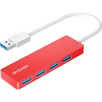 BYEASY USB Hub, 4 Port USB 3.0 Hub, Ultra Slim Portable Data Hub Applicable for iMac Pro, MacBook Air, Mac Mini/Pro, Surface Pro, Notebook PC, Laptop, USB Flash Drives, Tesla Model 3 and Mobile HDD