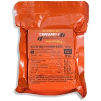 CONVAR-7 - High Energy Bar Multi Vitamin, benutzbar als Notvorrat, Notverpflegung, Notration, für Outdoor Aktivitäten, Krisenvorsorge - wertvolle Inhaltsstoffe - kompakte Verpackung - 125g