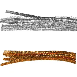 Folia Chenilledraht Pfeifenputzer silber 10 Stück