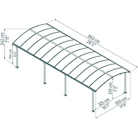 CANOPIA Carport Arcadia 359 x 863 cm
