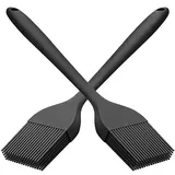 saizone Silikon-Backpinsel Grillpinsel Gebäck Kochen Pinsel Öl Backen Bürsten Hitzebeständige Küche Kochen Werkzeuge Schwarz Farbe 8 ''(2 Stück)