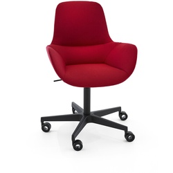 Bürodrehstuhl W-Club Office Edition Wagner Sitzschale Stoff rot, Designer rabadesign GmbH, 87-91x72x72 cm