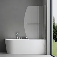 SOGOOD doporro 90x140 cm Design-Duschwand für Badewanne Badewannenaufsatz Duschabtrennung 6mm ESG-Sicherheitsglas inkl. NANO-Beschichtung Badewannenfaltwand