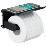 Wenko Toilettenpapierhalter mit Ablage Classic Plus Black