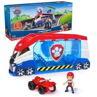 PAW PATROL - Launch'n Rescue Patroller, Teamfahrzeug 55,8 cm, mit Ryder-Figur und Quad-Basisfahrzeug, Doppel-Startkatapult und Geräuscheffekte, Platz für 6 Fahrzeuge, ab 3 Jahren
