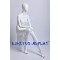 Eurotondisplay Schneiderpuppe Schaufensterpuppe sitzend weiß oder schwarz glänzend Mann Frau Egghead bunt