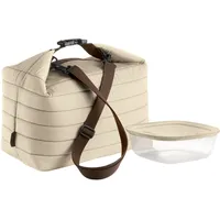 Guzzini - On The Go, Große Thermotasche M/Frischhaltedose Handy - Lehm, (Bag) 30 x 18 x h30 cm; (Container) 19,6 x 19,6 x h7 cm | 1400 cc - 03290379