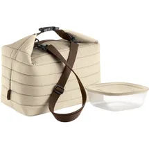 Guzzini - On The Go, Große Thermotasche M/Frischhaltedose Handy - Lehm, (Bag) 30 x 18 x h30 cm; (Container) 19,6 x 19,6 x h7 cm | 1400 cc - 03290379
