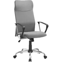 Songmics Bürostuhl, ergonomischer Schreibtischstuhl, Drehstuhl, gepolsterter Sitz, höhenverstellbar und neigbar, bis 120 kg belastbar, grau Stoff, mit Kopfstütze,