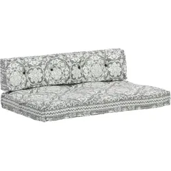 vidaXL Palettensofa-Auflage Hellgrau Stoff Patchwork