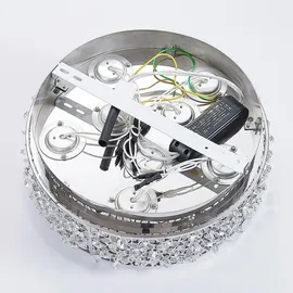 LUCANDE LED-Deckenleuchte Felias, chromfarben, Glas, Ø 35 cm