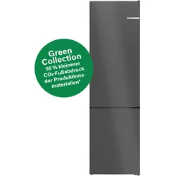 BOSCH Kühl-/Gefrierkombination "KGN39OCAF", A (A-G), silber (anthrazit steel), Rechtsanschlag, wechselbar, Kühlschränke, Green Collection: produziert mit CO2 reduzierten Materialien