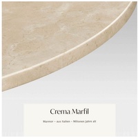 MAGNA Atelier Esstisch BERGEN OVAL mit Marmor Tischplatte, ovaler Marmor Esstisch, Metallgestell, 200x100x75cm beige