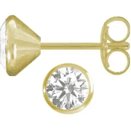 FIRETTI Paar Ohrstecker FIRETTI "Schmuck Geschenk Gold 333 Ohrschmuck Goldohrschmuck Solitär", gold (gelbgoldfarben, kristallweiß), Ohrringe, Jungen, 5,5mm, Gelbgold 333, mit Zirkonia (synth.)