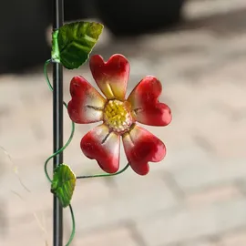 MARELIDA LED Solar Gießkanne Lichterkette Glas H: 80cm inkl. Kolibri rot