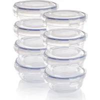 GRIZZLY Frischhaltedosen Set, 8x Vorratsdosen mit Deckel, stapelbar, bruch-,