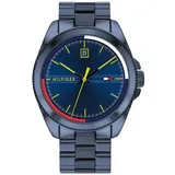 Tommy Hilfiger Analog Quarzuhr für Herren mit Blaues Edelstahlarmband - 1791689