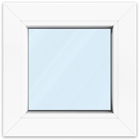 Fenster 40x40 cm, Kunststoff Profil aluplast IDEAL® 4000, Weiß, 400x400 mm, einteilig festverglast, 2-fach Verglasung, individuell konfigurieren