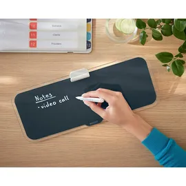 Leitz Desktop-Memoboard mit Glasoberfläche Samtgrau,