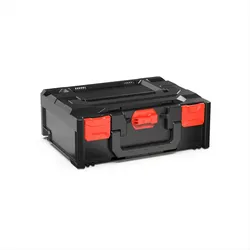 PROREGAL Werkzeugkoffer MetaBox S | HxBxT 14,5x30x40cm | 11,1 Liter | Mit Deck- & Frontgriff | ABS-Kunststoff | Verschlüsse Rot | Werkzeugkoffer